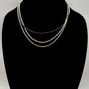 Three-Strand Multi-Tone Sterling Silver Necklace from Designer Freida Rothman